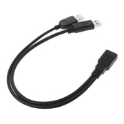 Cavo USB 3.0 femmina 2 in 1 a USB 2.0 + USB 3.0 maschio per computer/laptop, lunghezza: 29 cm, USB 3.0 AF to USB 2.0 AM + USB 3.0 AM