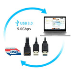 Cavo USB 3.0 femmina 2 in 1 a USB 2.0 + USB 3.0 maschio per computer/laptop, lunghezza: 29 cm, USB 3.0 AF to USB 2.0 AM + USB 3.0 AM