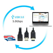Cavo USB 3.0 femmina 2 in 1 a USB 2.0 + USB 3.0 maschio per computer/laptop, lunghezza: 29 cm, USB 3.0 AF to USB 2.0 AM + USB 3.0 AM