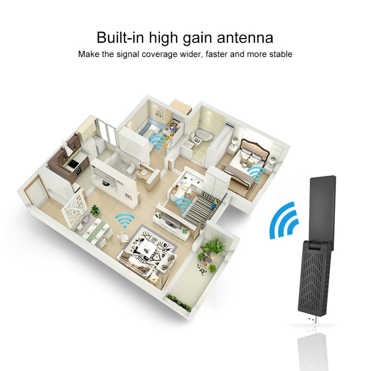 EDUP EP-AC1675 Scheda di rete esterna adattatore WiFi USB 3.0 dual band AC1900Mbps 2,4 GHz e 5,8 GHz, EP-AC1675