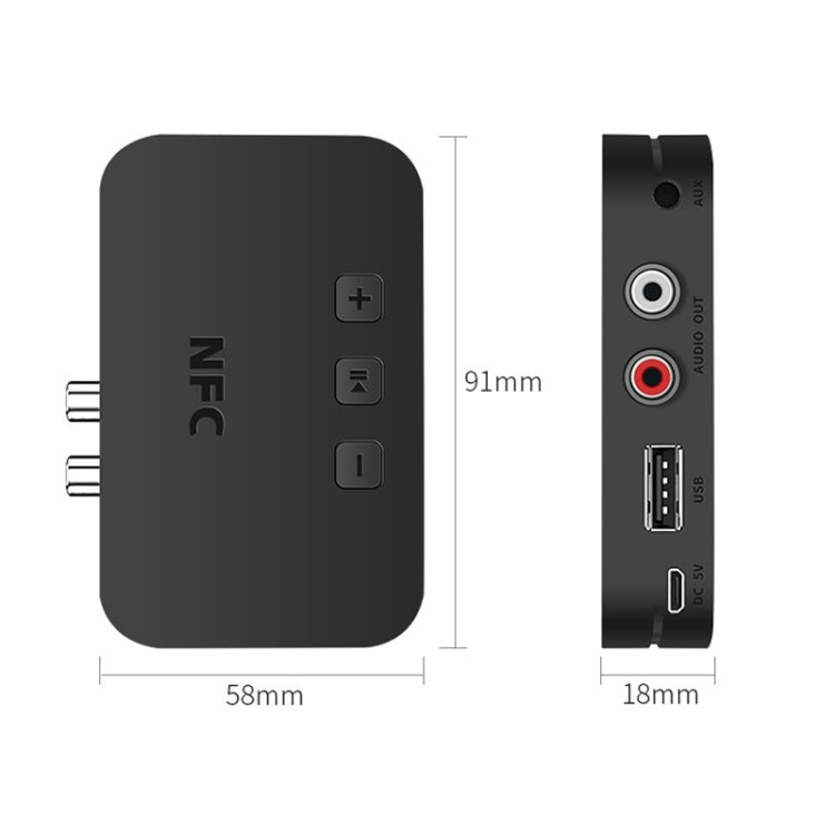 TI-800 NFC Desktop Adattatore Bluetooth 5.0 Ricevitore musicale per unità USB Legge l'altoparlante Bluetooth, TI-800