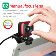 HXSJ A849 Webcam per PC con videocamera HD regolabile a 360 gradi 480P con microfono