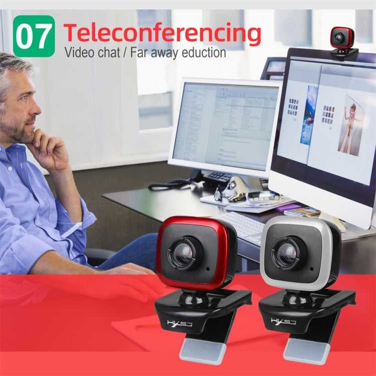 HXSJ A849 Webcam per PC con videocamera HD regolabile a 360 gradi 480P con microfono