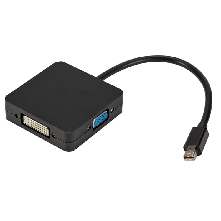 Adattatore quadrato 3 in 1 Mini DP maschio a HDMI + VGA + DVI femmina, lunghezza cavo: 18 cm, Mini DP to HDMI + VGA + DVI Black, Mini DP to HDMI + VGA + DVI White