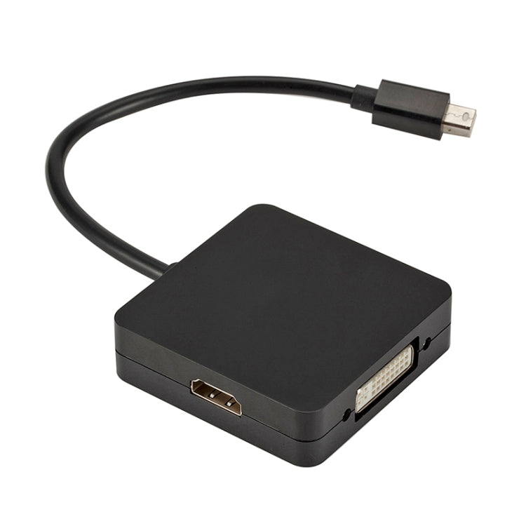 Adattatore quadrato 3 in 1 Mini DP maschio a HDMI + VGA + DVI femmina, lunghezza cavo: 18 cm, Mini DP to HDMI + VGA + DVI Black, Mini DP to HDMI + VGA + DVI White