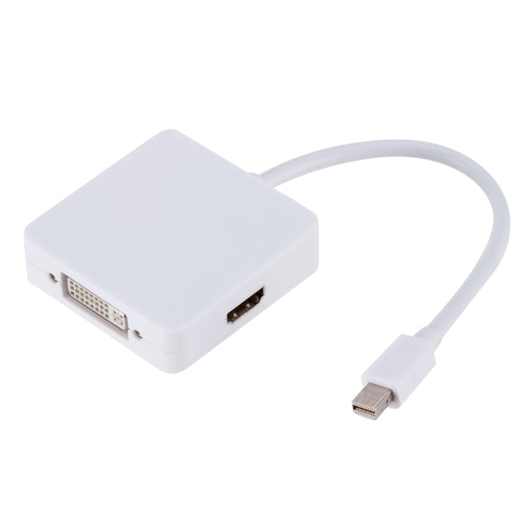 Adattatore quadrato 3 in 1 Mini DP maschio a HDMI + VGA + DVI femmina, lunghezza cavo: 18 cm, Mini DP to HDMI + VGA + DVI Black, Mini DP to HDMI + VGA + DVI White
