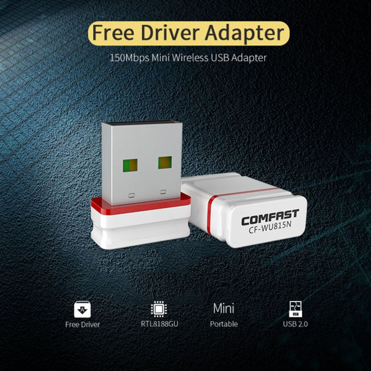 COMFAST CF-WU815N 150Mbps Mini Wireless USB 2.0 Driver gratuito Adattatore WiFi Scheda di rete esterna, CF-WU815N