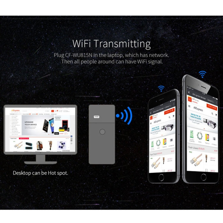 COMFAST CF-WU815N 150Mbps Mini Wireless USB 2.0 Driver gratuito Adattatore WiFi Scheda di rete esterna, CF-WU815N