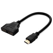Adattatore per connettore cavo versione HDMI maschio a doppia HDMI femmina 1.4 da 30 cm