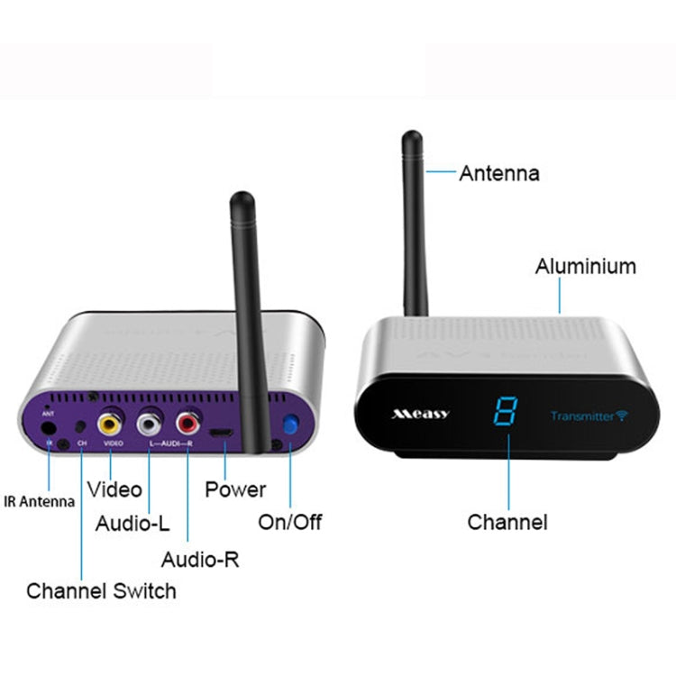 Measy AV220 Trasmettitore e ricevitore audio/video wireless da 2,4 GHz, distanza di trasmissione: 200 m, presa UK, AV220