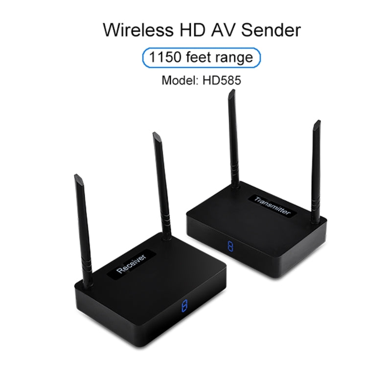 Measy HD585 Trasmettitore AV HD wireless da 5,8 GHz con funzione di ritorno a infrarossi, distanza di trasmissione: 350 m