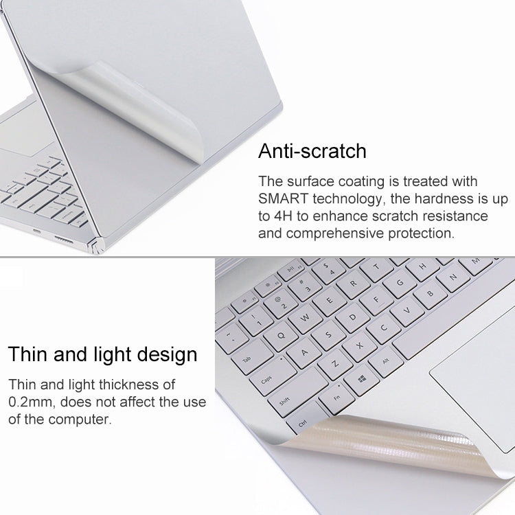 Set di adesivi con pellicola protettiva per guscio di notebook 4 in 1 per Microsoft Surface Book 2 da 15 pollici