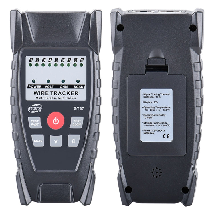 BENETECH GT67 RJ11 / RJ45 Tester per cavi multifunzionale Line Finder Rilevatore di cavi di rete, GT67 Cable Detector