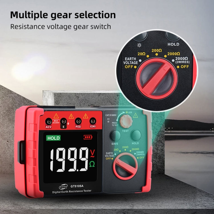 Benetech GT5105A Tester digitale resistenza terra LCD