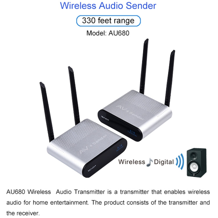 Measy AU680 Wireless Audio Speaker Transmitter Receiver Box, Transmission Distance: 100m, AU680