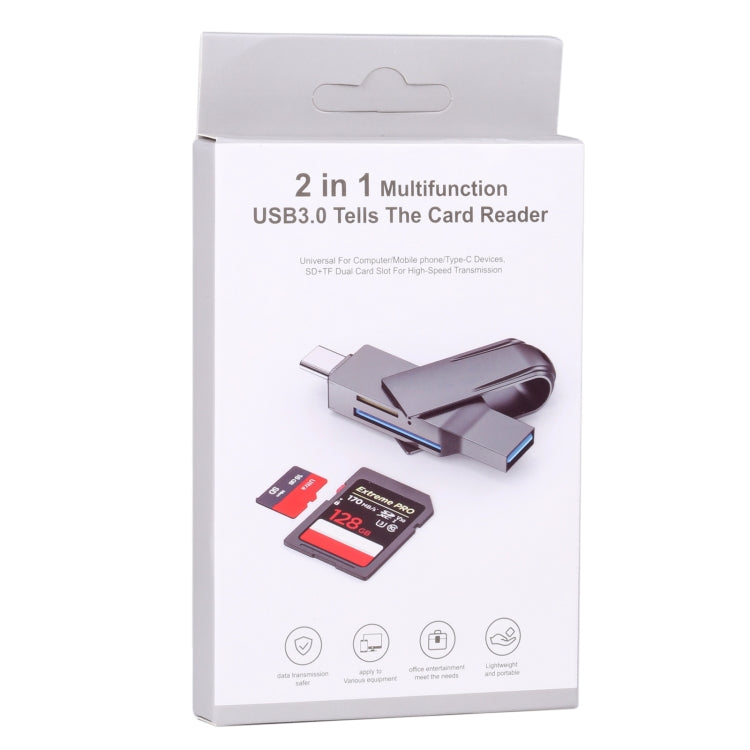 Lettore di schede multifunzione 2 in 1 da USB-C/Tipo-C a USB 3.0