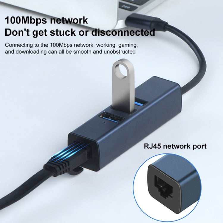 Adattatore HUB RDS 6307 da USB a USB 3.0 + doppio USB 2.0 + RJ45 4 in 1, 6307