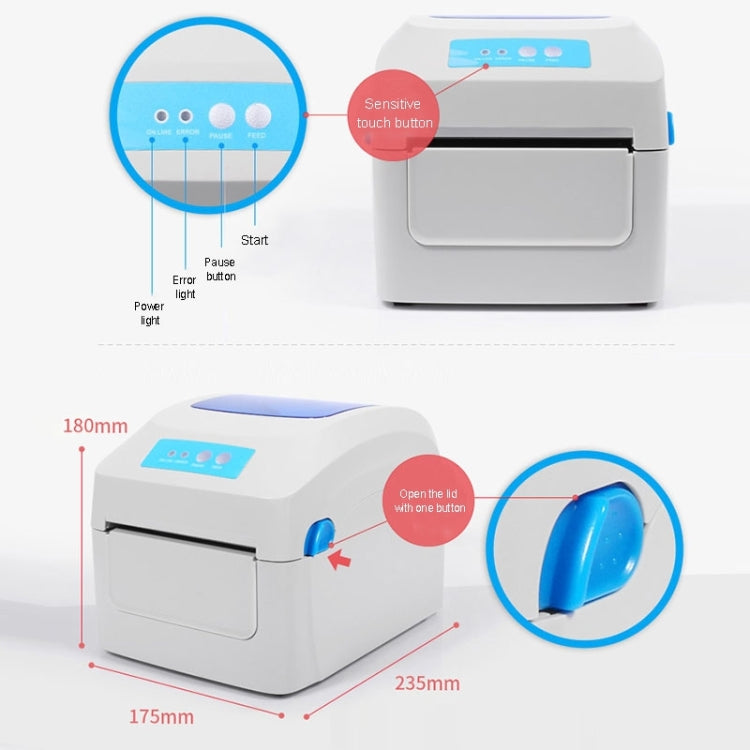 GPRINTER GP1324D Thermal Auto Calibration Barcode Printer with Bluetooth USB Port, Maximum Thermal Paper Size Supported: 104 x 2286 mm, GP1324D (Bluetooth)