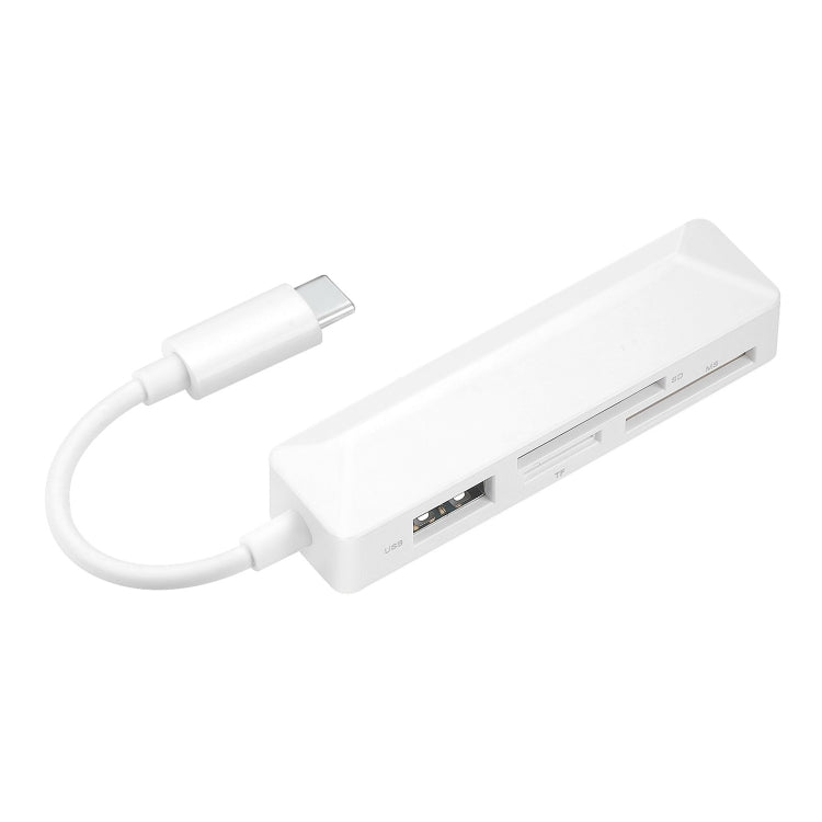 Lettore di schede multifunzione 4 in 1 MS + SD + TF + USB 2.0 per dispositivi di tipo C, Type-C