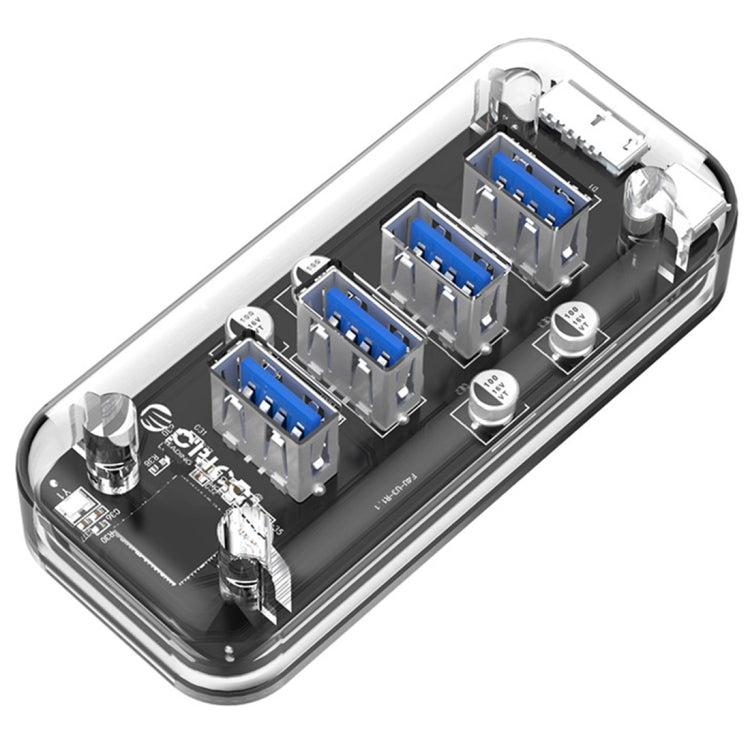 ORICO F4U 4 porte USB 3.0 HUB desktop a trasmissione veloce da 5 Gbps con indicatore LED blu, 4 Ports