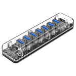 ORICO F7U 7 porte USB 3.0 HUB desktop a trasmissione veloce da 5 Gbps con indicatore LED blu, 7 Ports