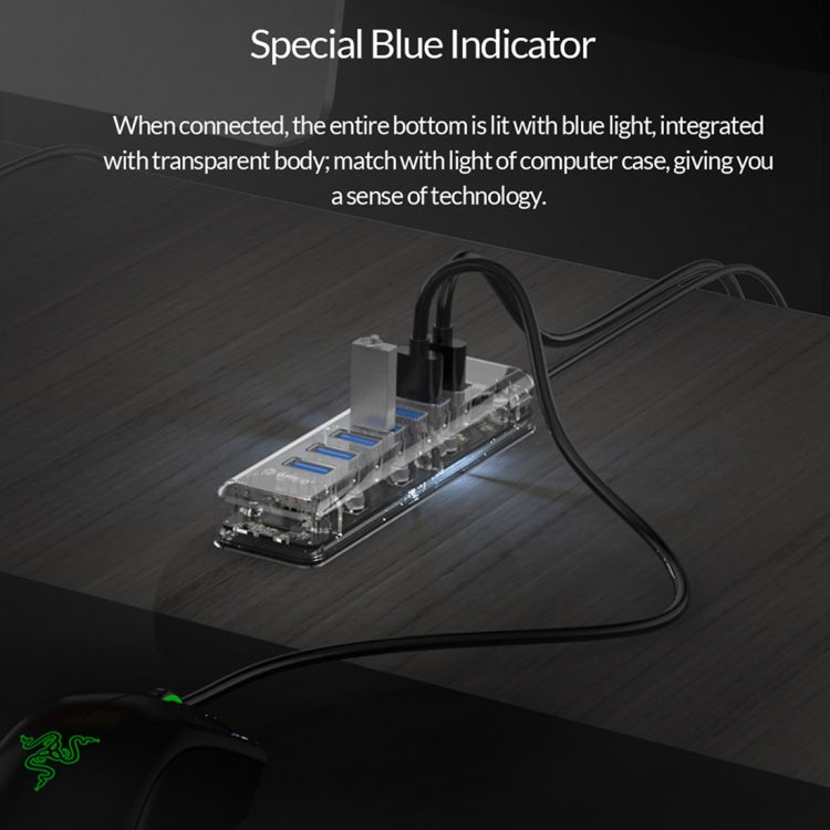 ORICO F7U 7 porte USB 3.0 HUB desktop a trasmissione veloce da 5 Gbps con indicatore LED blu, 7 Ports