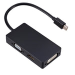 Convertitore multifunzione rettangolare da Mini DP a HDMI + DVI + VGA, lunghezza cavo: 28 cm, Mini DP to HDMI + DVI + VGA Rectangle Black, Mini DP to HDMI + DVI + VGA, Mini DP to HDMI + DVI + VGA Rectangle White