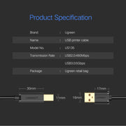 Per Canon, Epson, HP, lunghezza cavo: 3 m, USB 2.0 (3m)