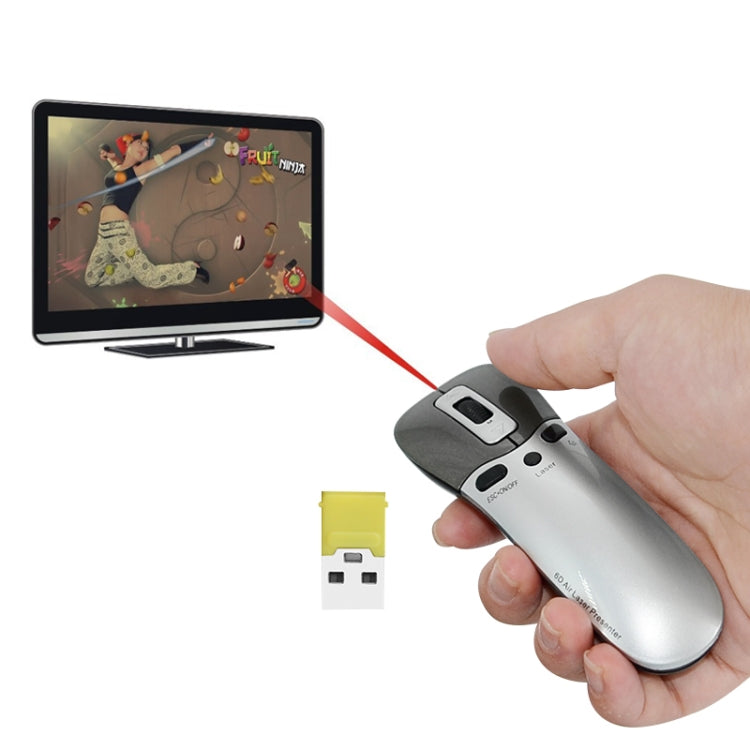 PR-05 2.4G Wireless 6D Giroscopio Fly Air Mouse Puntatore laser Presentatore per PC / Laptop Discorso di conferenza didattica