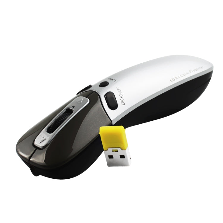 PR-05 2.4G Wireless 6D Giroscopio Fly Air Mouse Puntatore laser Presentatore per PC / Laptop Discorso di conferenza didattica