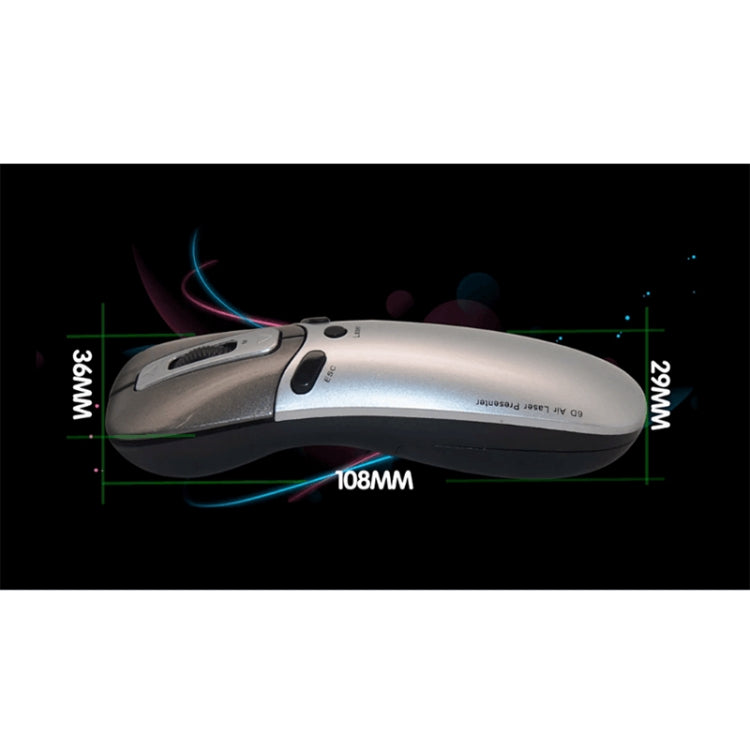PR-05 2.4G Wireless 6D Giroscopio Fly Air Mouse Puntatore laser Presentatore per PC / Laptop Discorso di conferenza didattica