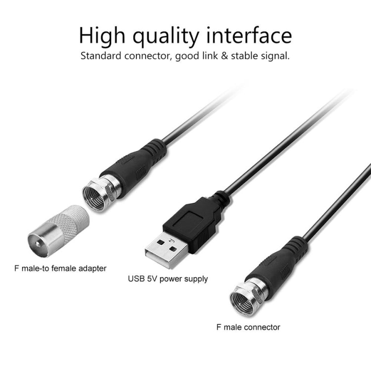 Signal Repeater Amplifier with USB Connector + IEC Converter Header, USB 50 Miles 25dBi