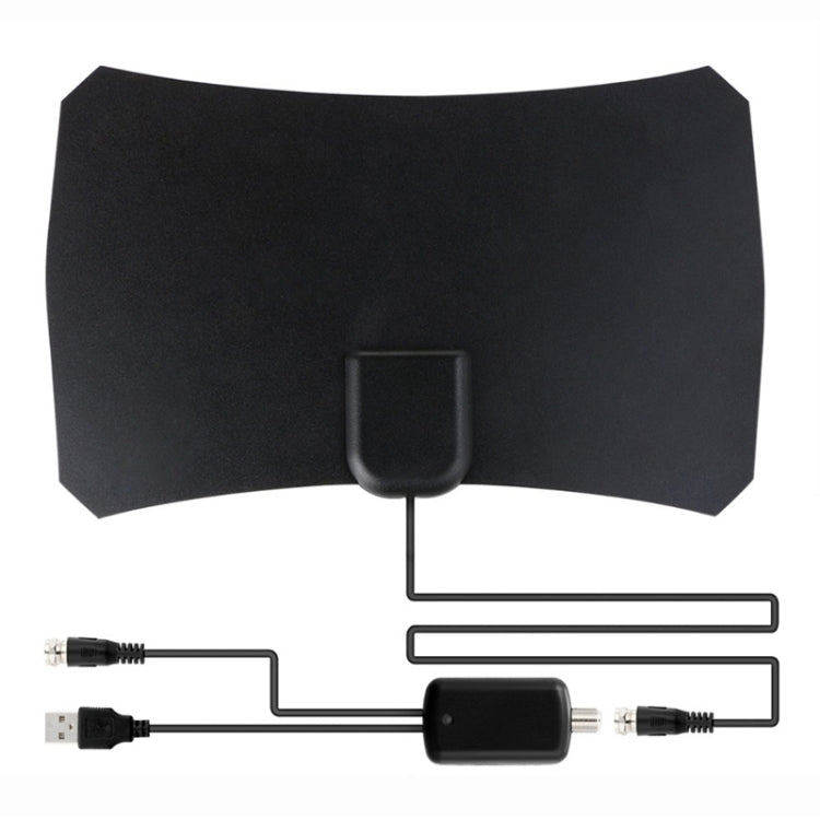 Antenna HDTV digitale per interni ad alto guadagno con portata di 50 miglia, 25 dBi, con cavo coassiale da 3 m, 50 Miles 25dBi Black