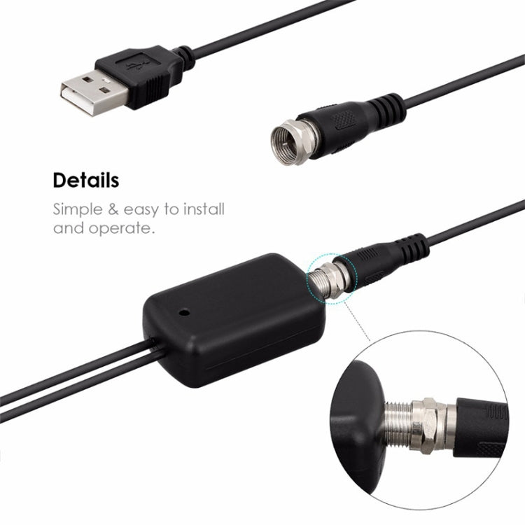 High Gain Indoor Digital HDTV Antenna with 50 Miles Range 25dBi with 3m Coax Cable, 50 Miles 25dBi Black