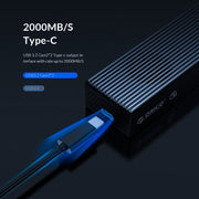 Custodia SSD ORICO M2PVC3-G20-GY-BP USB3.2 20Gbps M.2 NVMe, M2PVC3-G20-GY-BP