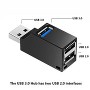 Mini portatile 2 x USB 2.0 + 1 x HUB USB 3.0 con cordino, USB 3.0
