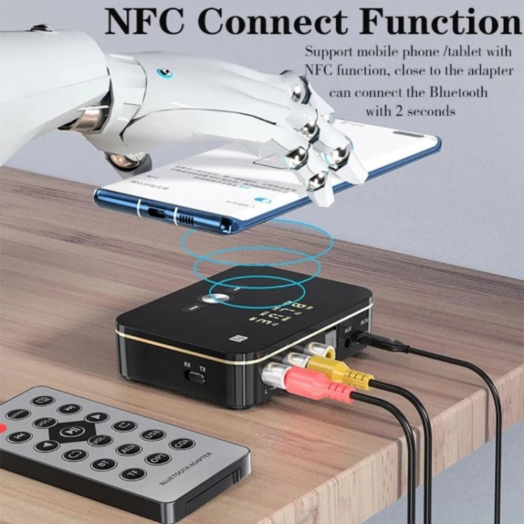 M8 NFC 2 in 1 Ricevitore trasmettitore audio Bluetooth 5.0 coassiale ottico NFC con display digitale, M8