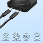 Switch bidirezionale USB-C con display 8K e ricarica 100W
