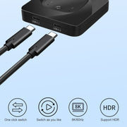 C-HD019 Lo switch bidirezionale USB-C/Type-C con funzionalità complete supporta display HD 8K, C-HD019