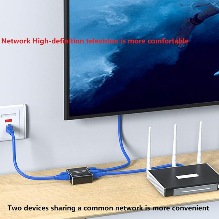 KC-E102 1000M LAN 1 a 2 Adattatore splitter RJ45 Connettore femmina di rete Ethernet, KC-E102
