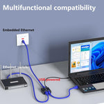 KC-E102 1000M LAN 1 a 2 Adattatore splitter RJ45 Connettore femmina di rete Ethernet, KC-E102