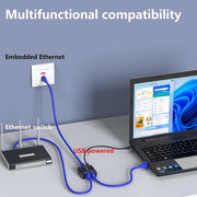 KC-E102 1000M LAN 1 a 2 Adattatore splitter RJ45 Connettore femmina di rete Ethernet, KC-E102