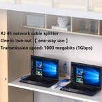 KC-E102 1000M LAN 1 a 2 Adattatore splitter RJ45 Connettore femmina di rete Ethernet, KC-E102