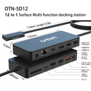 Onten SD12 per Microsoft Surface Docking station multifunzione 12 in 1, SD12