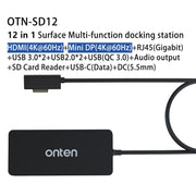 Onten SD12 per Microsoft Surface Docking station multifunzione 12 in 1, SD12