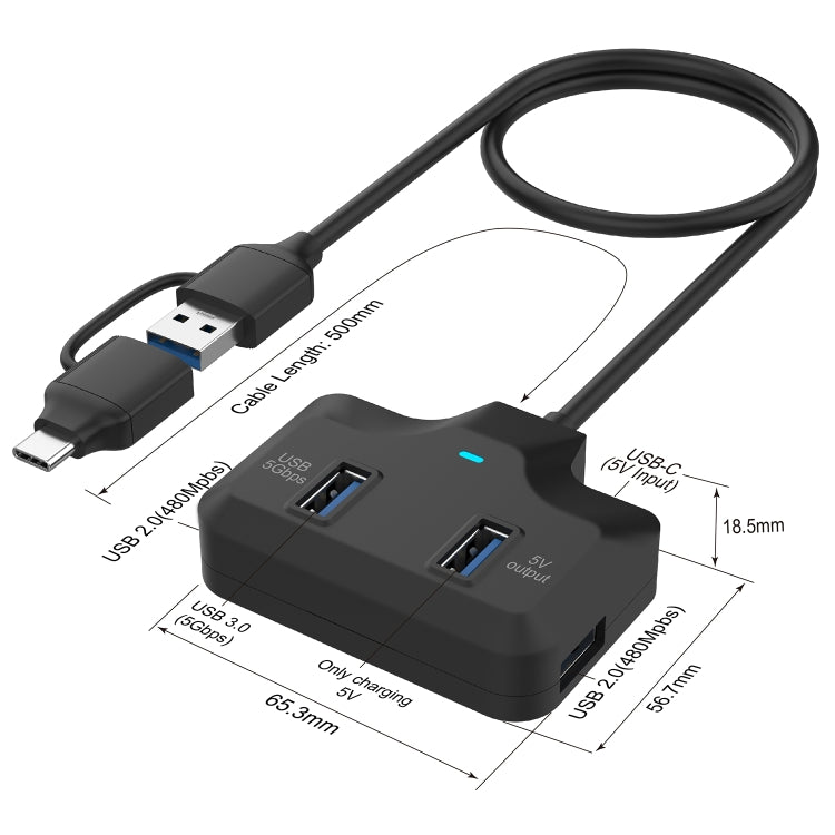 Onten Docking Station HUB 4 in 2 USB-C e USB 3.0 4 porte