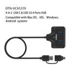 Onten Docking Station HUB 4 in 2 USB-C e USB 3.0 4 porte