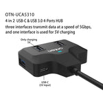 Onten Docking Station HUB 4 in 2 USB-C e USB 3.0 4 porte