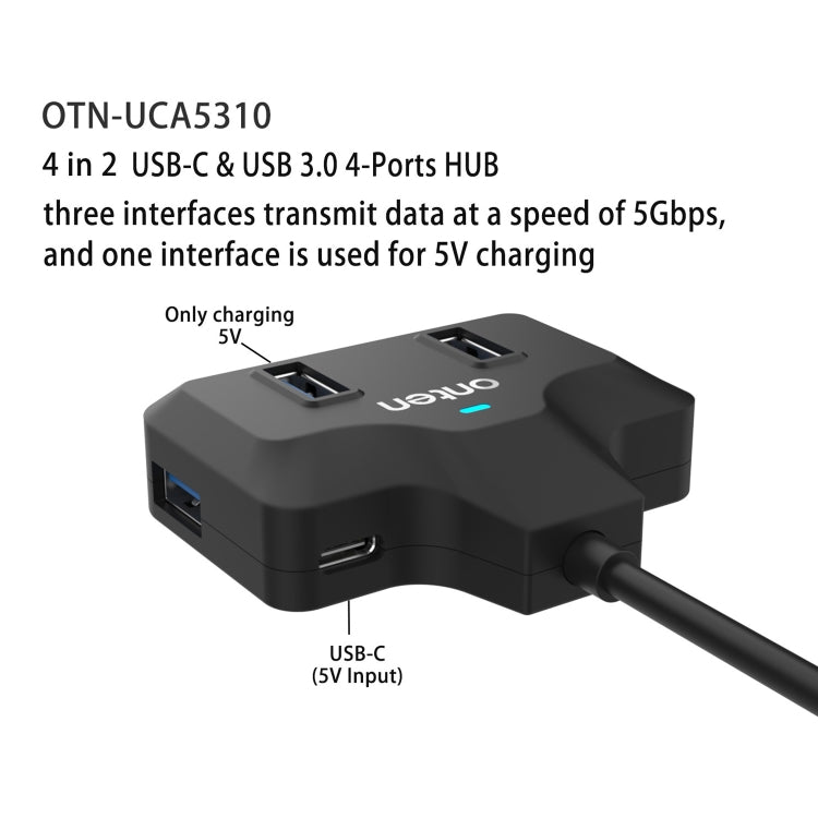 Onten Docking Station HUB 4 in 2 USB-C e USB 3.0 4 porte
