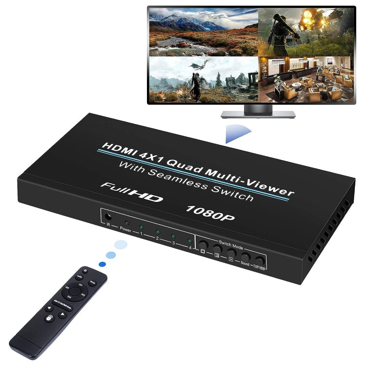 NEWKENG NK-C941 Multivisore quadruplo Full HD 1080P HDMI 4x1 con interruttore continuo e telecomando, NK-C941